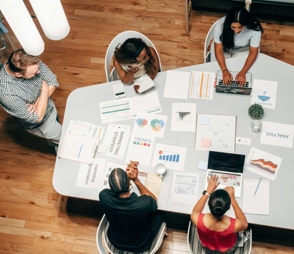 A team making strategies for marketing automation